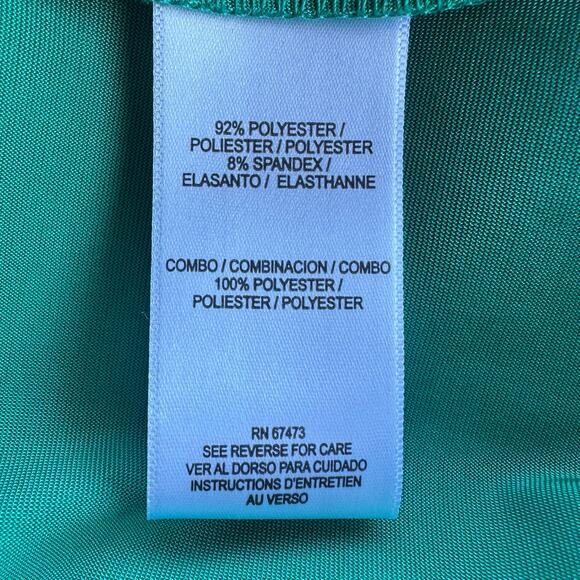 NWT Violet Weekend One Shoulder Satin Cascading Ruffle Gown Jade Size 17/18 - Picture 11 of 15